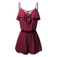 Summer jumpsuit women Sexy Black Lace Bodysuit Women Large Size S-5XL Sleeveless Overlap Front Frill Detail Shorts Playsuits