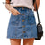 TITAME Denim Skirt High Waist A-line Mini Skirts Women Single Button Pockets Blue Jean Skirt Girls Mini Skirt Jeans Skirt