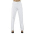 White Womens Cotton Mid Waist Pants Solid Ankle Length Casual Streetwear Trousers Ladies Office Pant Stoffhose Frauen#F