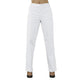 White Womens Cotton Mid Waist Pants Solid Ankle Length Casual Streetwear Trousers Ladies Office Pant Stoffhose Frauen#F