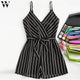 Womail bodysuit Women Summer Sleeveless Strappy Short Playsuits Striped Cami Belt Romper Jumpsuit Loose Fashion 2019 f28