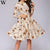Womail dress Summer Vintage Print Long Sleeve O-Neck A-line party Holiday Elegant Dress Popular NEW 2019 M57