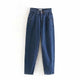 Woman Jeans Thickening Harem Pants Loose Mid Waist Wide Leg Ankle Length Winter Thin Pants#g3