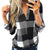 Women Casual Plaid Blouse Long Sleeve V Neck Sexy Shirt Womens Loose Fashion Jacket Shirt Top 2020 Autumn Winter Women Tops