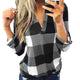 Women Casual Plaid Blouse Long Sleeve V Neck Sexy Shirt Womens Loose Fashion Jacket Shirt Top 2020 Autumn Winter Women Tops