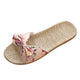 Women Cute   Outside Non Women Female Bohemia Bowknot Flax Linen Flip Flops Beach Shoes Sandals Slipper zapatos de mujer#116GP