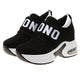 Women Fashion Casual Flock Slip-On Thick Platform Sport Sneakers Wedges Shoes women sneakers femme sneakers women 9.18