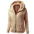 Women Fleece Teddy Hoodies Zipper Solid Pocket Hooded Hoodies Coat Winter Warm Wool Zip-Up Cotton Coat Outwear Casual Sweatshirt