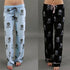 Women Lady Causal Daily High Waist  Skull Print Wide Calf Length Long Leg Pants Women's plus size Harajuku Pants #82015