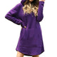 Women Loose Dress Cap Long Sleeve Hooded Long Sleeve Loose Casual 3XL Plus Size Dress Retro Ladies Pocket Tube Midi Dresses