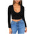 Women Sexy Bodycon T Shirt Autunmn Women Long Sleeve O-neck Crop Top Modis Sheath tshirt Fashion Autumn solid tops #B