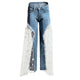 Women Skinny Flare Denim Jeans Retro Bell Bottom Wide Leg Pants Trousers Lace Up Sexy modis Woman' Jeans SeeThrough jean Female