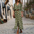 Women Summer Dot Print Long Sleeve Button Long Dress Party Beach Dress Vintage Polka-Dot Women'S Dresses Sukienki Damskie#40