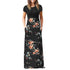 Women's Casual Sleeve O-neck Print Maxi Tank Long Dress plus size Polyester Summer Dress #YL5