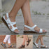 Women's  Sandals Ladies Summer Hollow Out Wedge Buckle Sandals Casual Shoes Female Soft Beach Shoes Plus Size 35-43 M40#
