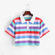 Women's Sweatshirt Color Stripe Button Long Sleeve Pullover Hoodies Sweatshirt Tops Blouse Female Tops Women Hoodies #A9