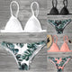 Women's Swimming Suit Sexy Bikini Swimsuit Women Swimwear Bikini Set Print Leaves Push-Up Padded Bathing Swimsuit Beachwear#6