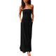 Women's Vestidos Verao Bandeau Holiday Off Shoulder Long Dress Ladies Autumn Solid Maxi bodycon Dress vestidos femininos #2