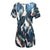 Women short jumpsuit summer romper loose plus size playsuit leaf print high waist Ladies short sleeve O-neck casual jumpsuit