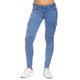 Womens High Waist Solid Jeans Button Side stand Pockets Trouser Pencil Pants брюки женские pantalon femme