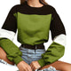 Womens Long Sleeve Splcing Color Sweatshirt Pullover Tops Blouse O Neck Blusas Mujer De Moda Cotton blouse