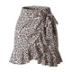 Womens Sexy Chic Retro Summer Skirts High Waist Ruffles Evening Print Flared Skirt Casual Party Leopard beach Mini Skirt Short