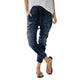 Womens ladies trousers Drawstring Jeans Pockets Casual Denim Baggy Harem Pants Distress Trousers zomerbroek dames#BY35