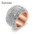 ZORCVENS New Fashion Rose Gold-Color Fashion Rhinestone Rings for Women Gold-Color Zircon Jewelry Stainless Steel Ring Jewellery