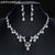 jiayijiaduo Bridal Wedding Jewellery sets for Women Bridesmaid Banquet Jewelry Crystal Silver Color Necklace Earrings Set Girl