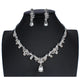 jiayijiaduo Bridal Wedding Jewellery sets for Women Bridesmaid Banquet Jewelry Crystal Silver Color Necklace Earrings Set Girl