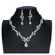 jiayijiaduo Bridal Wedding Jewellery sets for Women Bridesmaid Banquet Jewelry Crystal Silver Color Necklace Earrings Set Girl