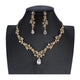 jiayijiaduo Bridal Wedding Jewellery sets for Women Bridesmaid Banquet Jewelry Crystal Silver Color Necklace Earrings Set Girl