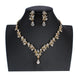 jiayijiaduo Bridal Wedding Jewellery sets for Women Bridesmaid Banquet Jewelry Crystal Silver Color Necklace Earrings Set Girl