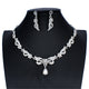 jiayijiaduo Bridal Wedding Jewellery sets for Women Bridesmaid Banquet Jewelry Crystal Silver Color Necklace Earrings Set Girl