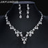 jiayijiaduo Bridal Wedding Jewellery sets for Women Bridesmaid Banquet Jewelry Crystal Silver Color Necklace Earrings Set Girl