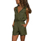 jumpsuits for women 2019 Elastic Waist Casual Sleeveless Zippered Shorts Overall Jumpsuit Playsuit combinaison femme#30