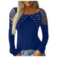 new t shirt women Tops Plus Size Female Clothing Fashion Casual Crew Neck Hollow-Out Studded Women Long Sleeve t-shirt