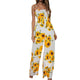 women jumpsuit Sunflower Dot Print Jumpsuit Sleeveless mono mujer largo elegante Clubwear Wide Leg Pant Spot Outfit mono mujer